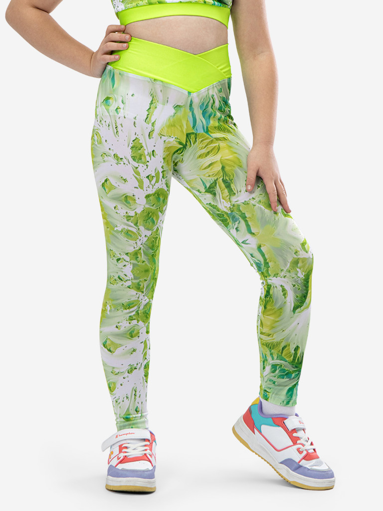 Легинсы спортивные ШарЛиС для девочек Rain lime
