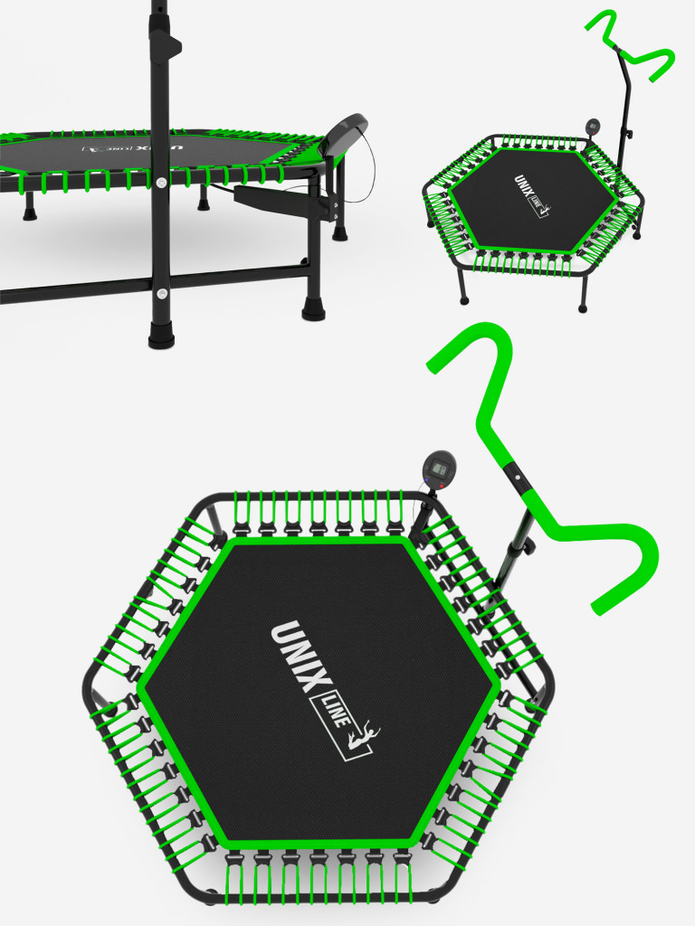 Батут спортивный для фитнеса и джампинга UNIX Line Fitness Pro 125 см, зеленый