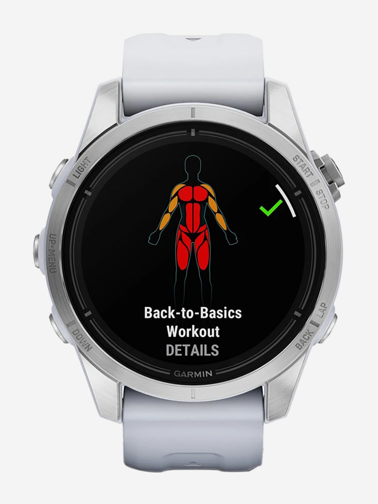Спортивные часы Garmin EPIX PRO (Gen 2) Standard Edition 42 мм, серебристый корпус, белый ремешок
