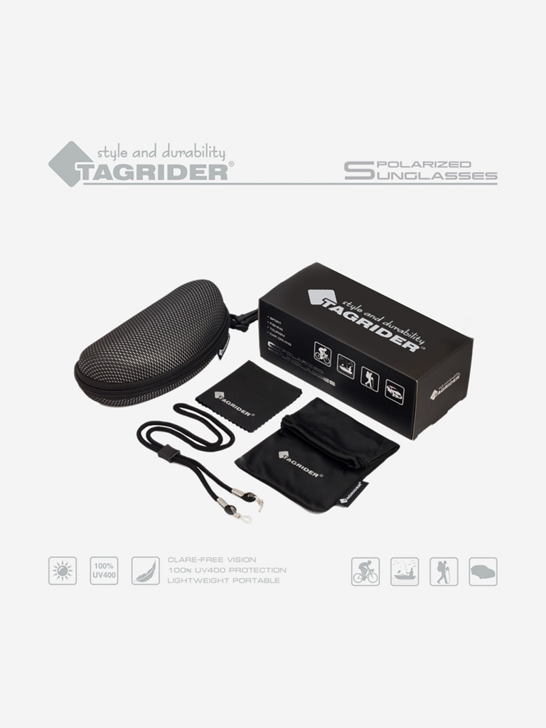 Очки поляризационные для рыбалки Tagrider в чехле N09-2 Gray