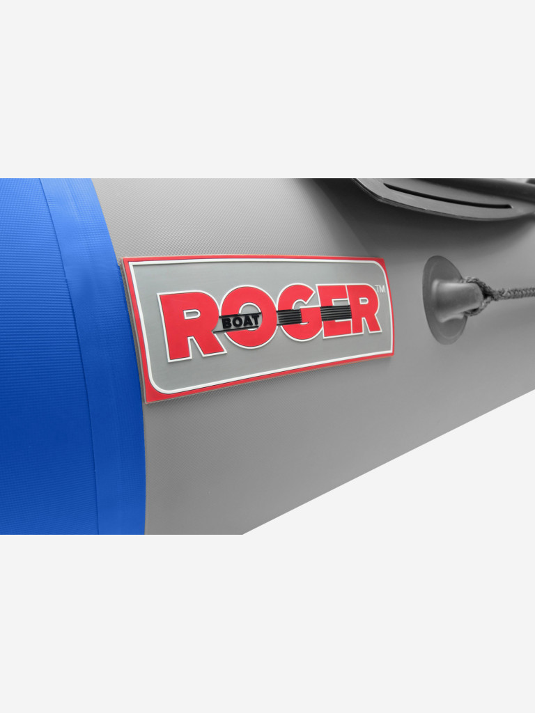 Лодка надувная ПВХ под мотор ROGER Trofey 2900, лодка Роджер НДНД (серый-синий)