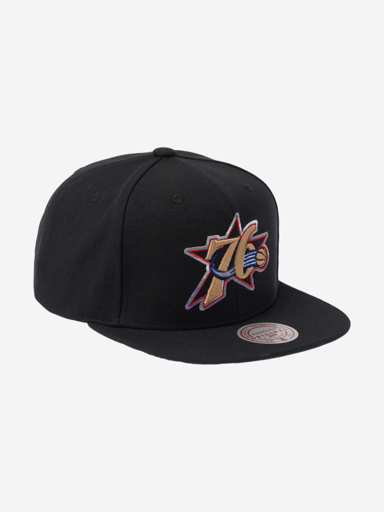 Бейсболка с прямым козырьком MITCHELL NESS HS11486-P76BLCK Philadelphia 76Ers NBA (черный)