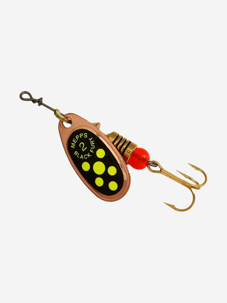 Блесна для рыбалки вертушка Mepps BLACK FURY 2, Copper/Chartreuse, 1 штука