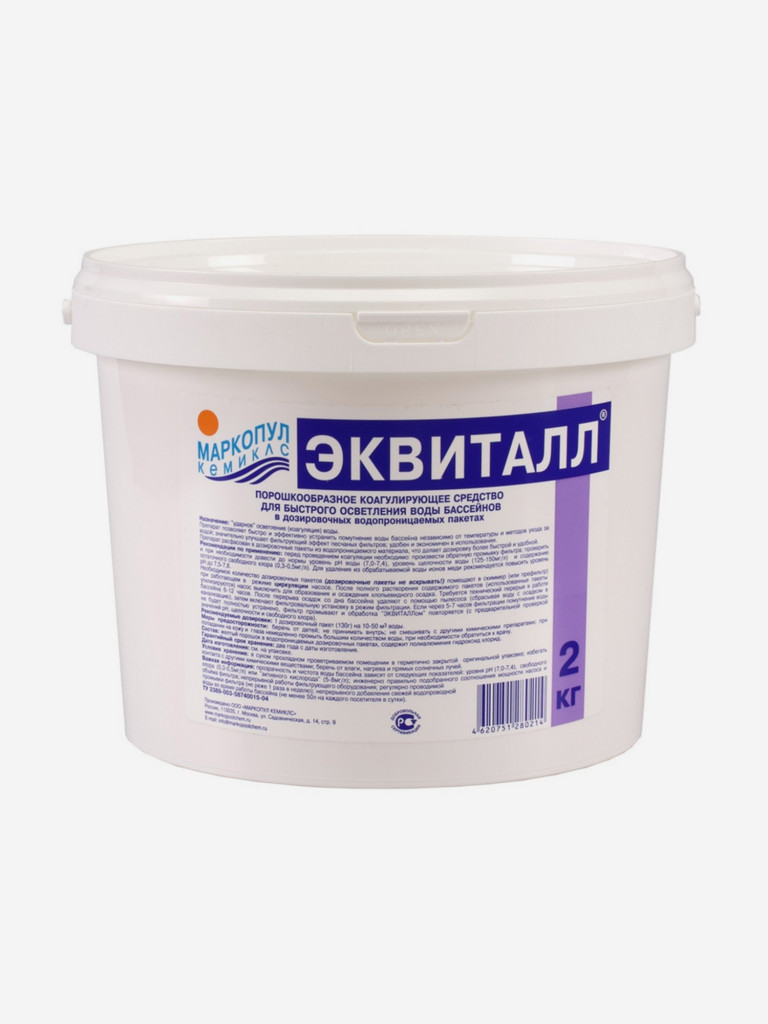 Эквиталл коагулянт, таблетки медленного действия в картридже, ведро 2 кг