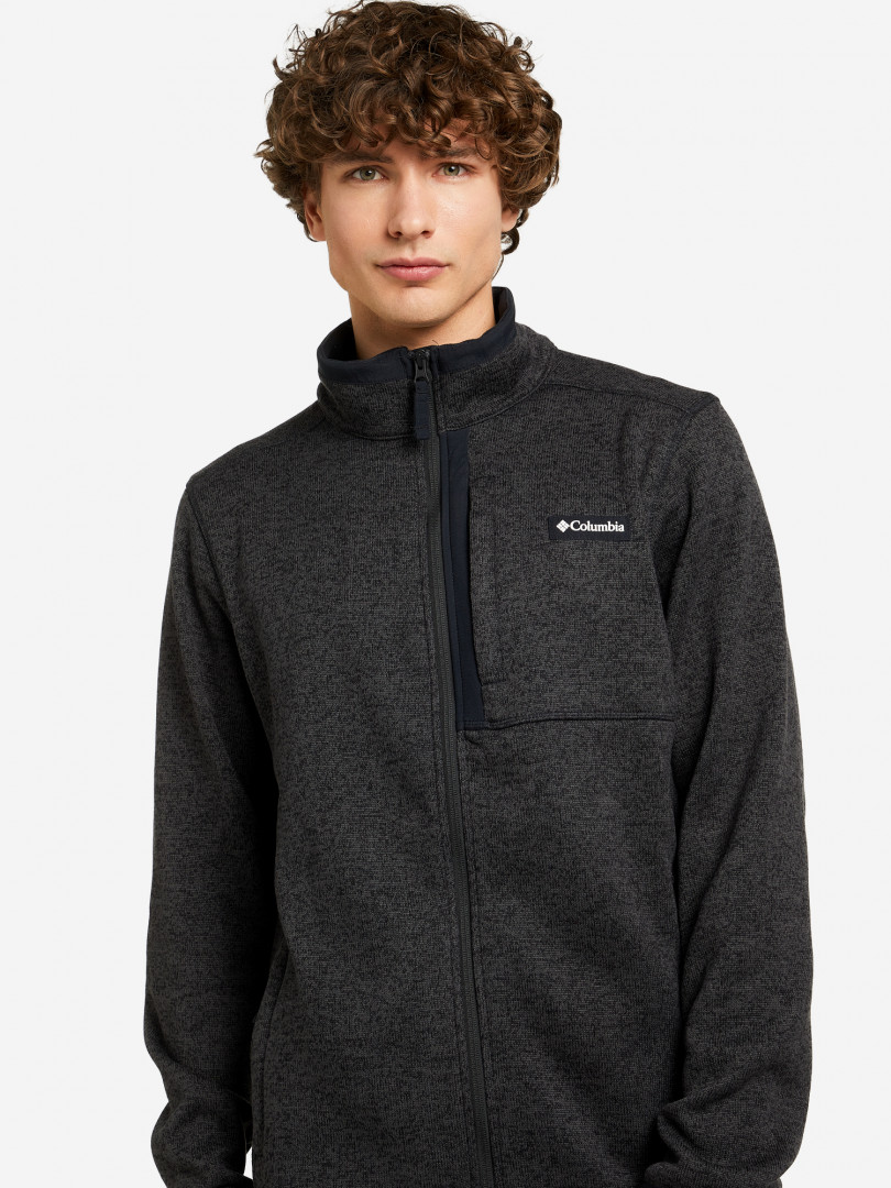 фото Джемпер флисовый мужской columbia sweater weather full zip, черный