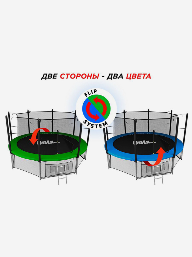 Батут каркасный UNIX Line Classic 10 ft, общий диаметр 305 см, до 150 кг