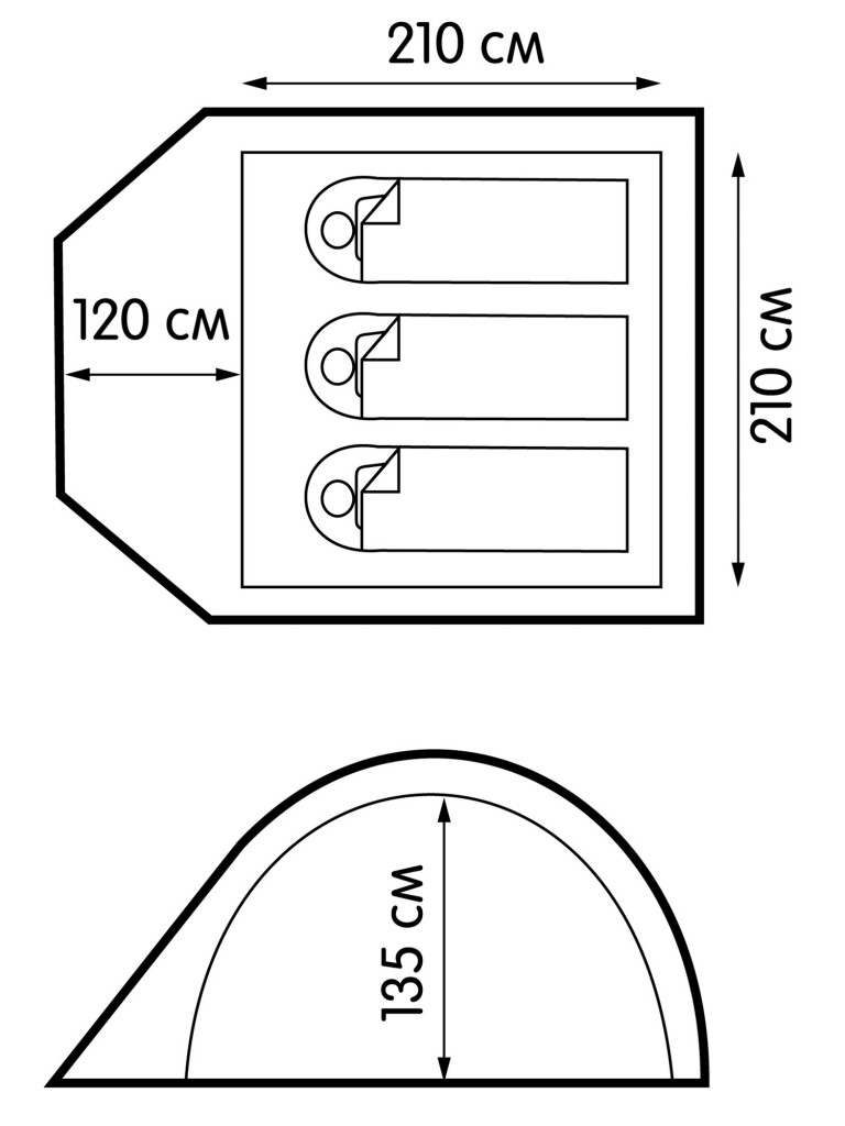 Палатка 3-местная Outventure Tahoe Camo 3