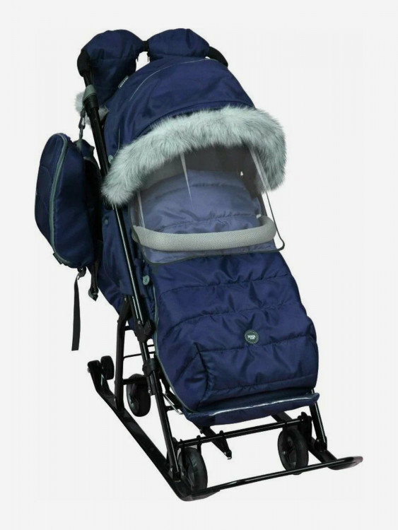 Санки-коляска комбинированная Nika"Ника детям 7-5SK" НД7-5SK темно-синий
