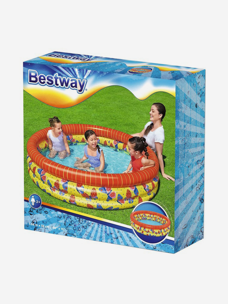 Бассейн надувной Bestway 51202 "Бабочка" (168х38см)