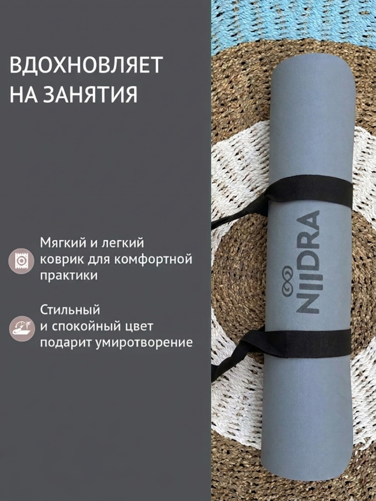 Коврик для йоги NiiDRA Basic сине-персиковый