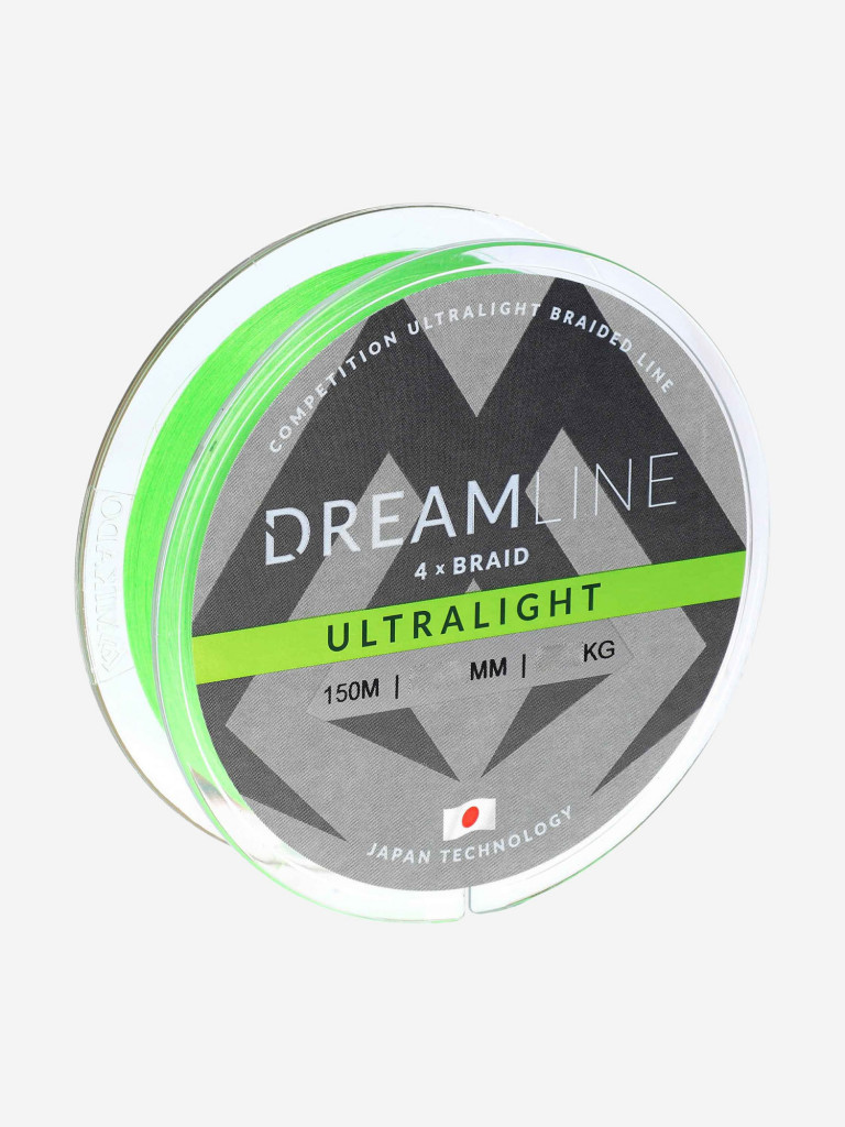 Плетеный шнур Mikado DREAMLINE Ultralight 0.058 fluo green (150 м) 4,43 кг.