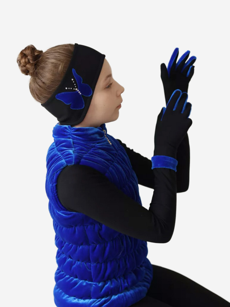 Термоперчатки для фигурного катания с бархатом IceDress
