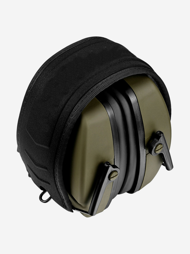 Наушники противошумные ShotTime 16 стрелковые, NRR 25dB, оголовье экокожа+ткань, амбушюры поролоновые, Army Green, 215г