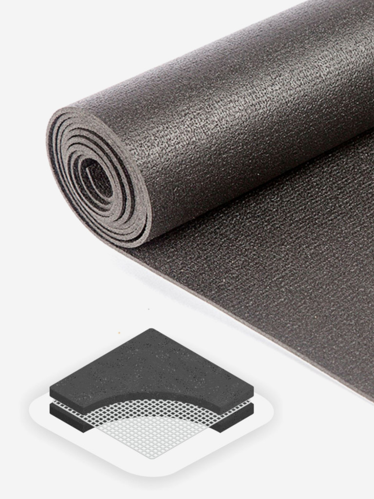 ЛЁГКИЙ коврик для йоги фитнеса Kailash Кайлаш, черный, 220 x 60 х 0,3 см, прочный и нескользящий из Германии, Bodhi Бодхи