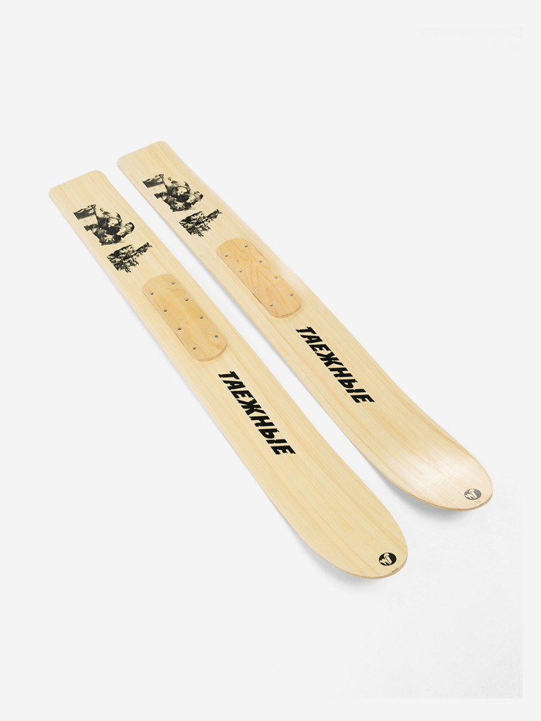 Лыжи охотничьи деревянные Маяк ТАЕЖНЫЕ 120 х 20 см, с деревянными накладками