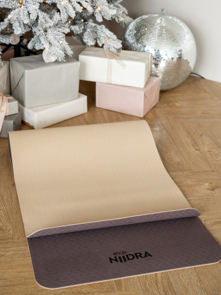 Коврик для йоги NiiDRA Basic шоколадно-пломбирный