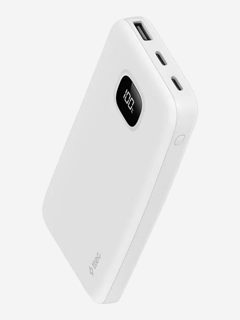 Внешний аккумулятор TTEC ChargeUp Pro LCD 10.000mAh PD 20W Powerbank. Цвет: белый