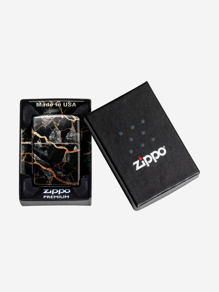 Зажигалка бензиновая ветроустойчивая Zippo Fusion Marble Design 540 Tumbled Chrome