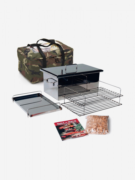 Коптильня горячего копчения 20л 400х250х200мм нержавеющая сталь 1 мм Старый Очаг