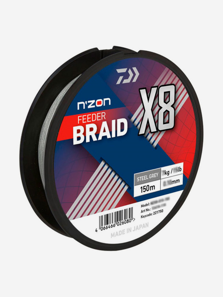 Шнур DAIWA N'ZON X8 Braid 150м Steel gray 0,10мм