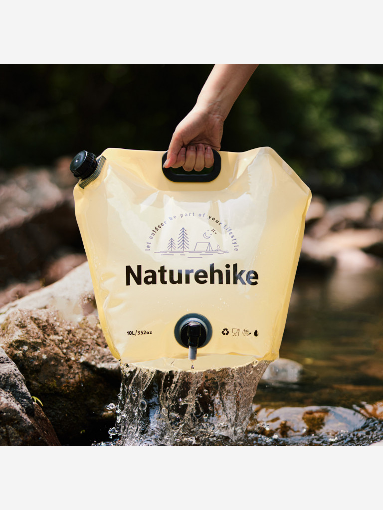 Мягкая канистра Naturehike, с клапаном для воды, 10л, бежевая