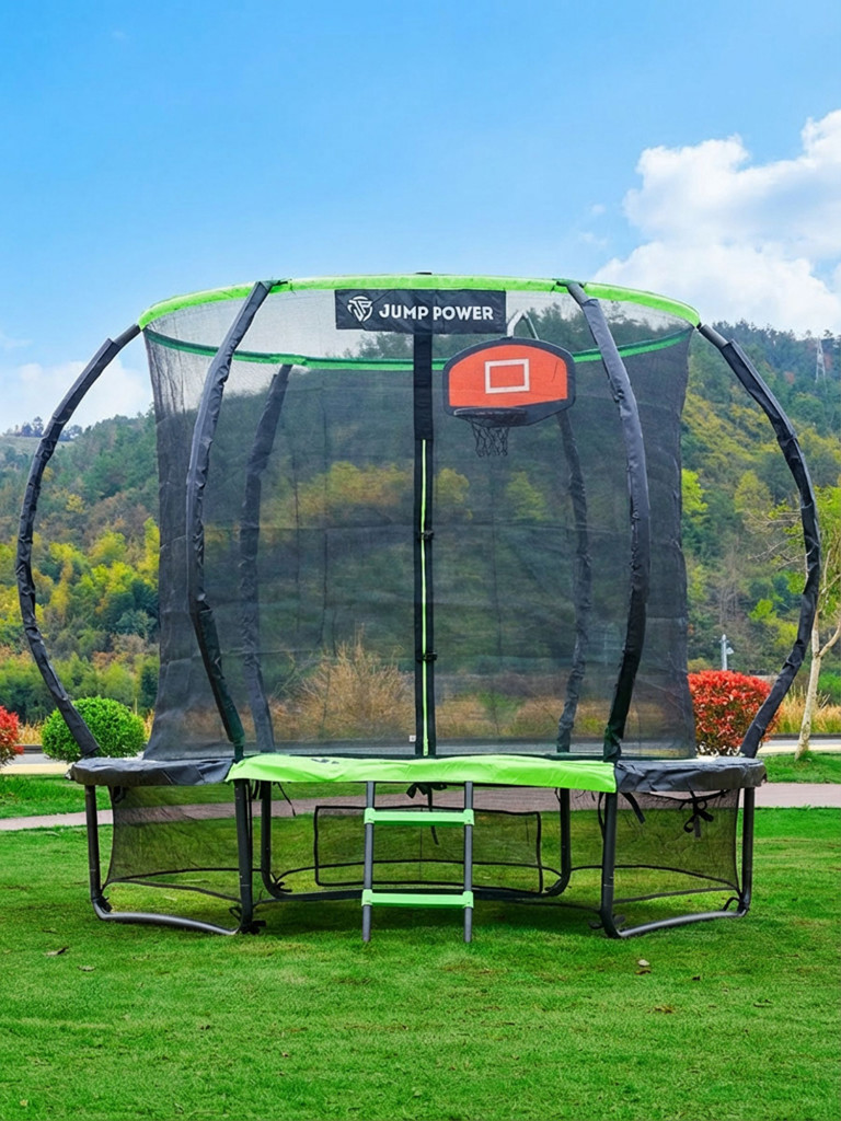 Каркасный батут Jump Power 8 ft Pro Inside Basket Green
