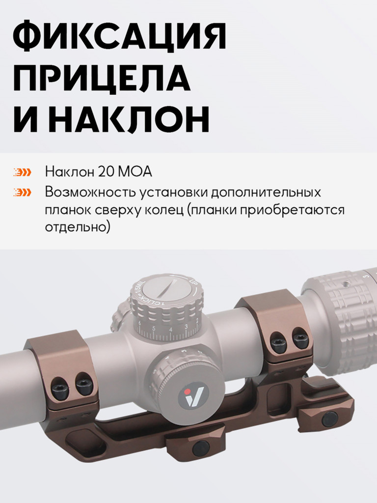 Кольца для прицела 30мм Vector Optics Picatinny AR Mount с наклоном 20MOA