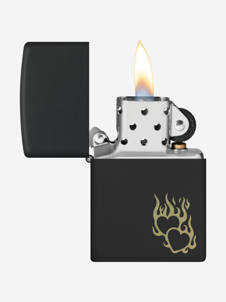 Зажигалка Zippo Fire Heart Black Matte