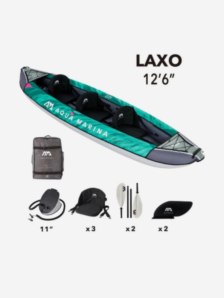 Надувная байдарка "Laxo-380" 380x90см, весла, сиденья, киль, сумка, до 210кг, уп.1