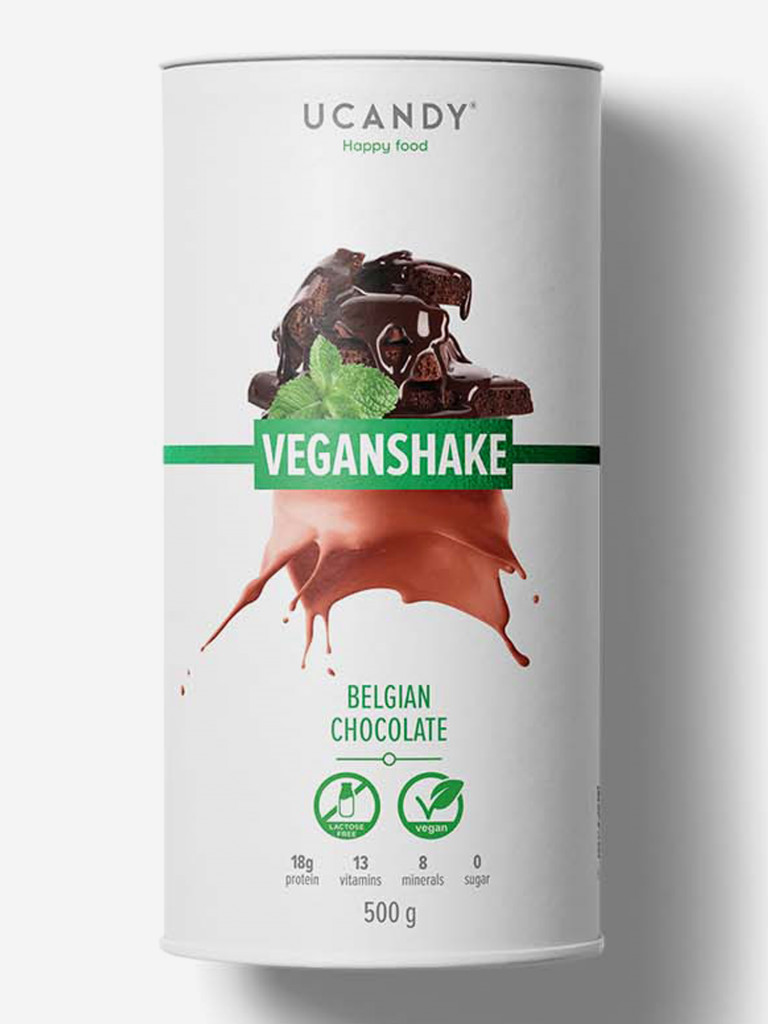 Растительный веганский протеин для похудения с витаминами и минералами UCANDY Бельгийский шоколад 500г