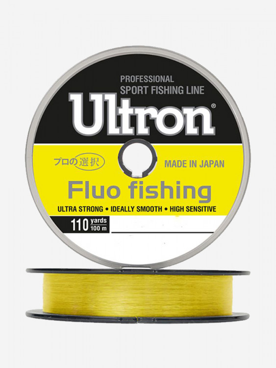 Монофильная леска для рыбалки ULTRON Fluo Fishing 0,18 мм, 4,0 кг, 100 м, флуоресцентная, 1 штука