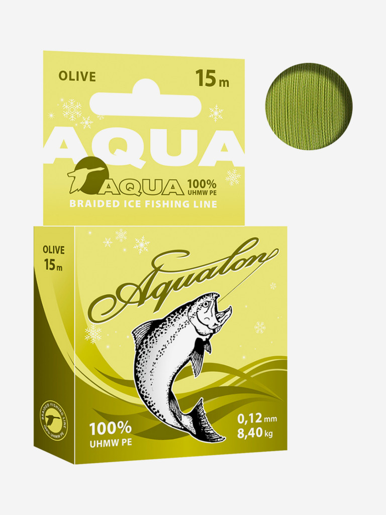 Плетеный шнур для рыбалки AQUA Aqualon Olive 0,12mm 15m