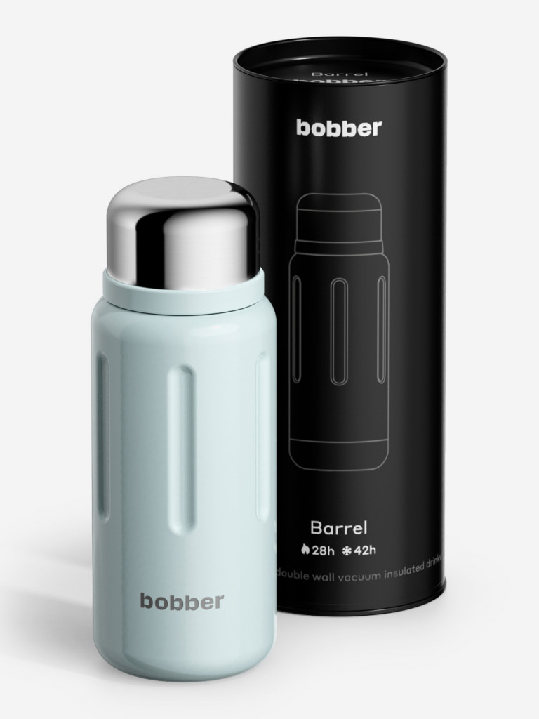 Термос вакуумный BOBBER Barrel 770 мл с широким горлом и ситечком тепло до 28 часов светло-голубой