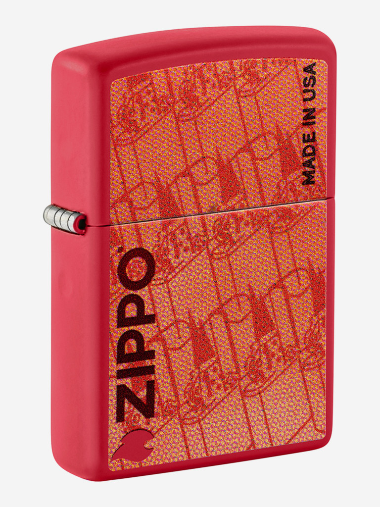 Зажигалка бензиновая ветроустойчивая Zippo Made in USA Design Red Matte