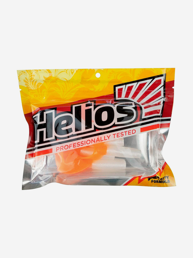 Мягкая приманка Helios Credo Double Tail, 3,54" / 9 см, Pearl & Orange, 15 штук (HS-28-019-N-15)