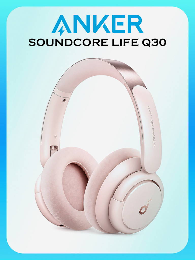Беспроводные наушники Anker Soundcore Life Q30, розовые