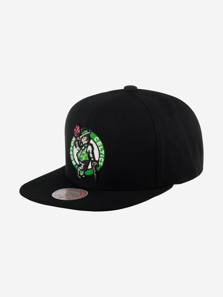 Бейсболка с прямым козырьком MITCHELL NESS HHSS5762-BCEYYPPPBLCK Boston Celtics NBA