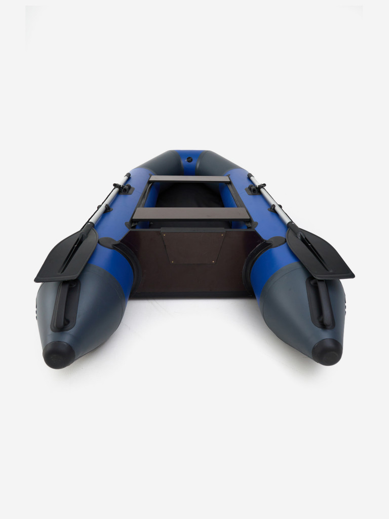 Лодка ПВХ надувная под мотор Yukona 280 TLЛЮКС двухместная для рыбалки с жестким дном. сине-серый