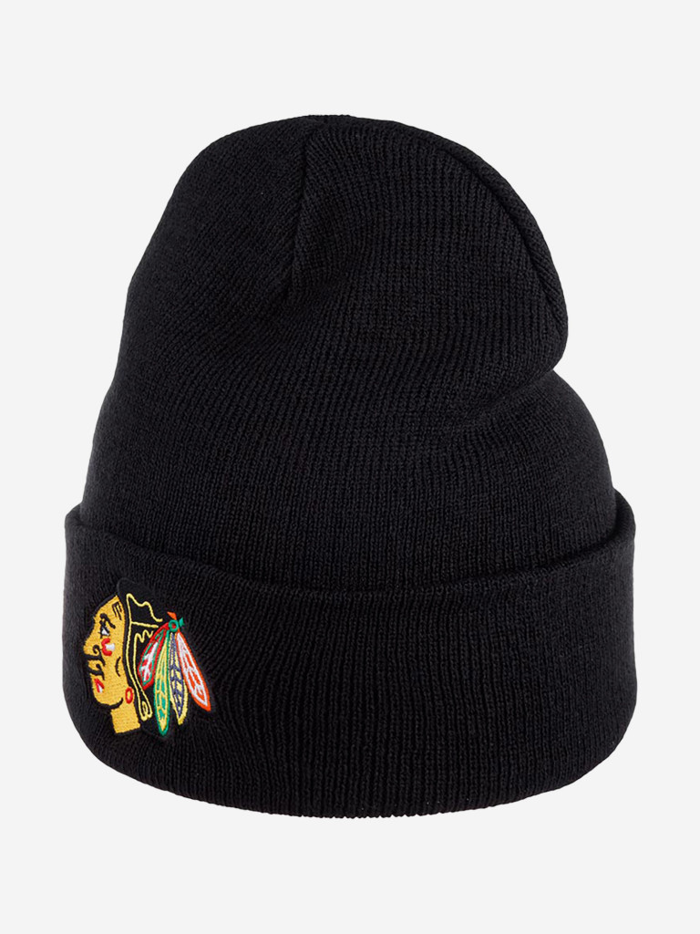 Шапка с отворотом AMERICAN NEEDLE 21019A-CBH Chicago Blackhawks Cuffed Knit NHL (черный)