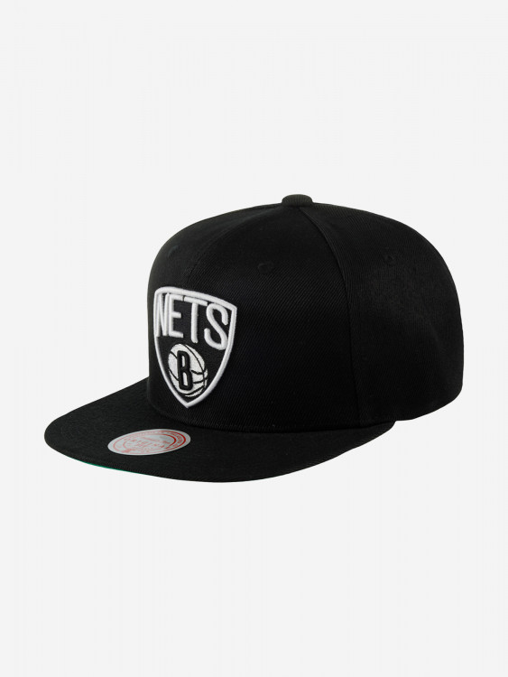 Бейсболка с прямым козырьком MITCHELL NESS HHSS6044-BNEYYPPPBLCK Brooklyn Nets NBA