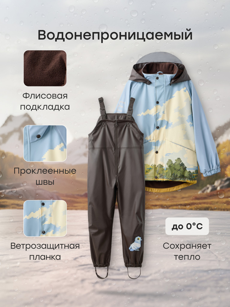 Комплект дождевик и полукомбинезон HAPPY BABY