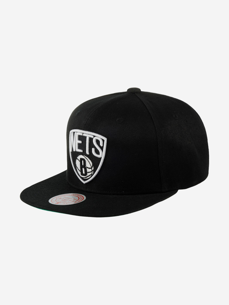Бейсболка с прямым козырьком MITCHELL NESS HHSS6044-BNEYYPPPBLCK Brooklyn Nets NBA