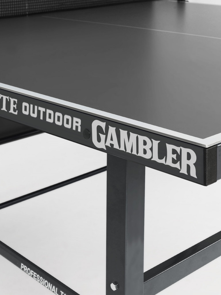 Стол теннисный Gambler GRAPHITE 6 Всепогодный, для улицы, складной, с колесами и сеткой