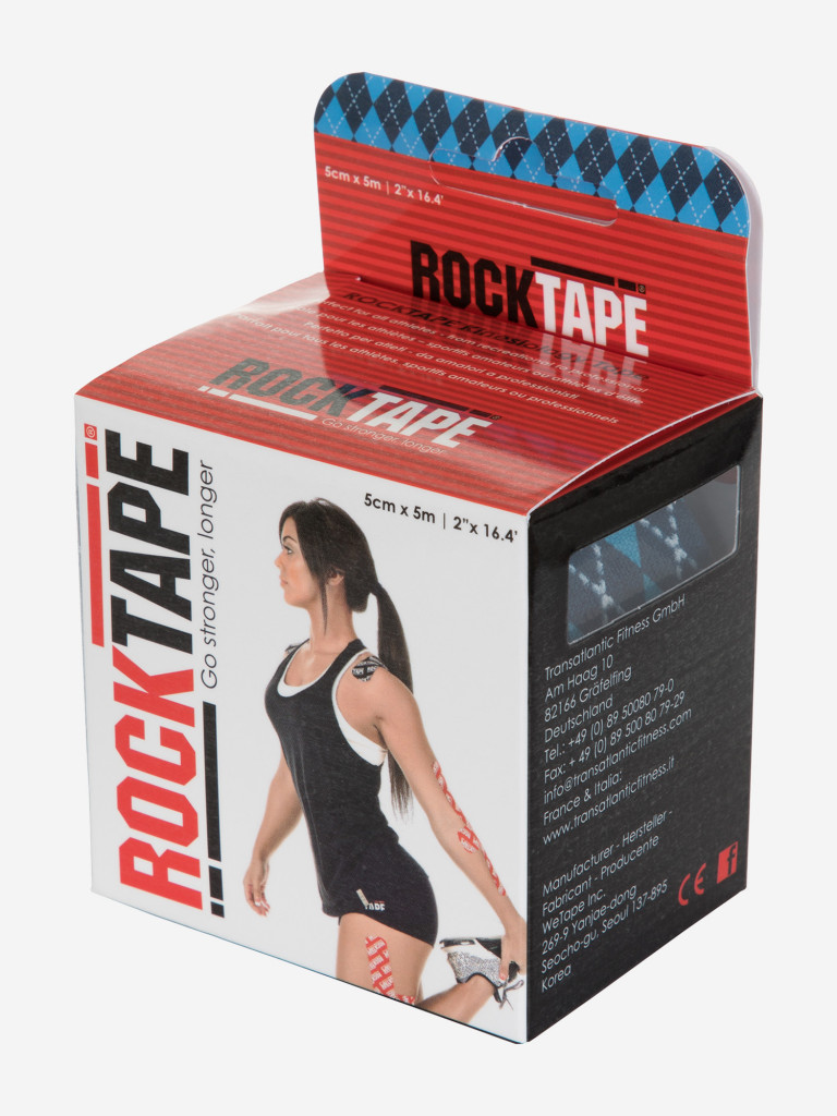 Кинезиотейп Rocktape 5 см х 5 м, синий узор