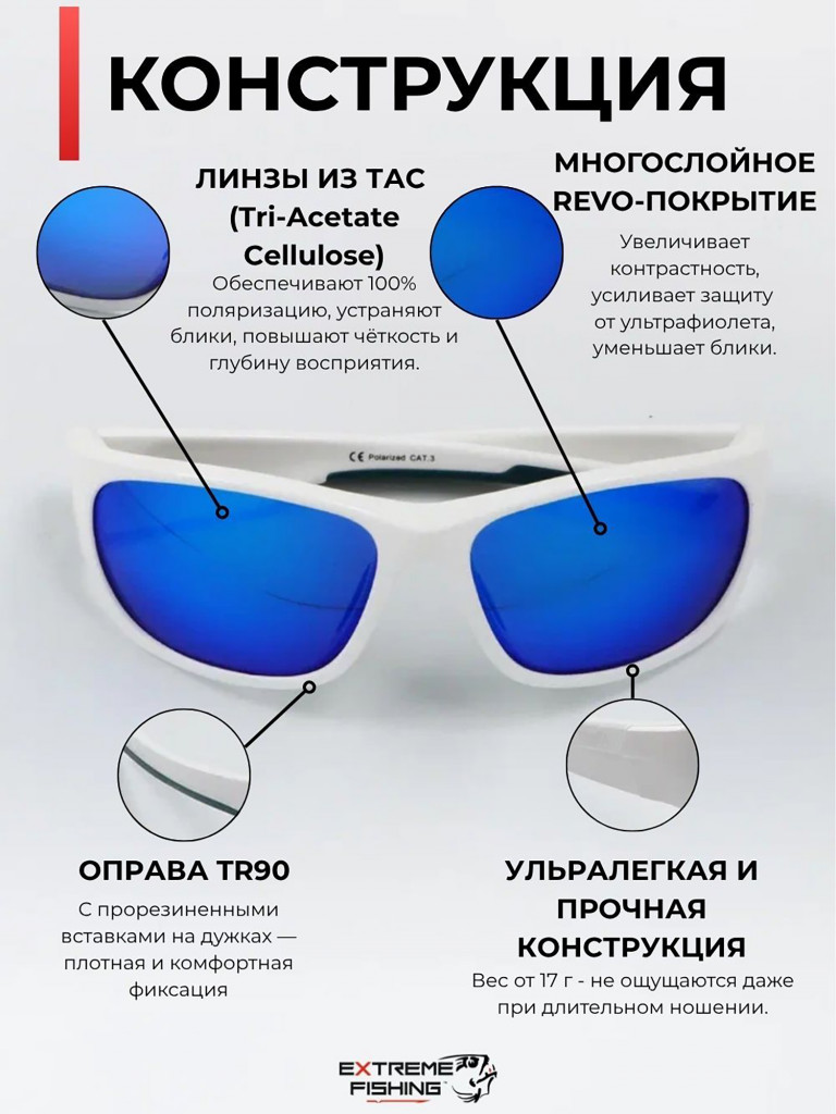 Очки поляризационные солнцезащитные Extreme Fishing Addiction ADD-314
