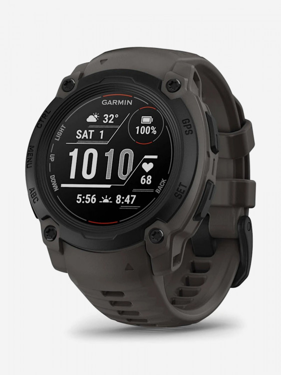 Спортивные часы Garmin Instinct E 40mm черные с коричневым ремешком