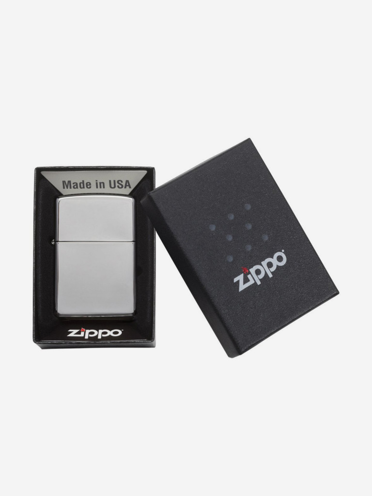 Зажигалка Zippo 250 Classic High Polish Chrome, серебристая глянцевая