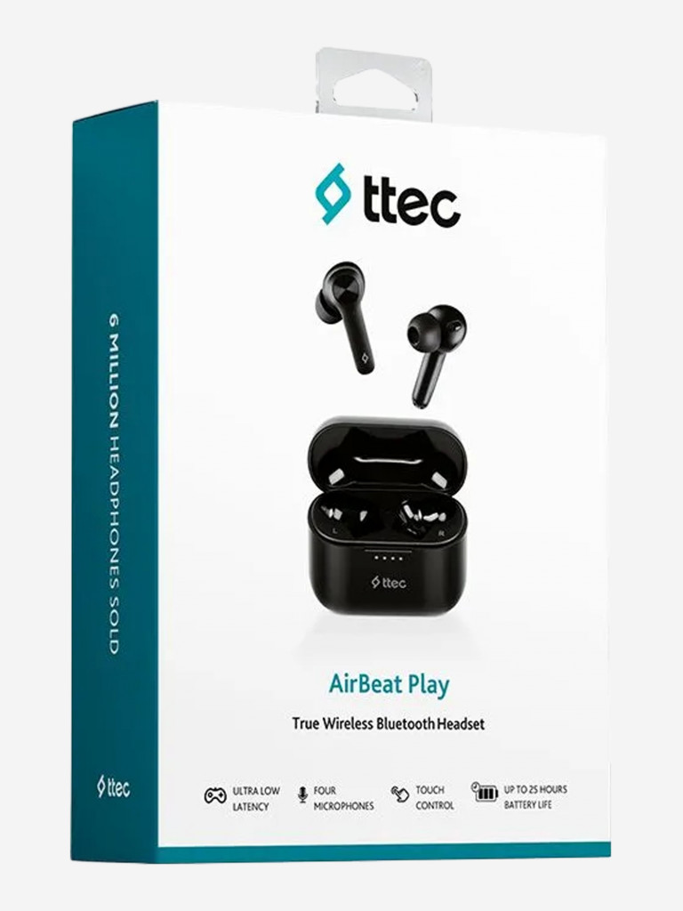 Наушники беспроводные TTEC AirBeat Play Gaming  True Wireless Headsets. Цвет: черный
