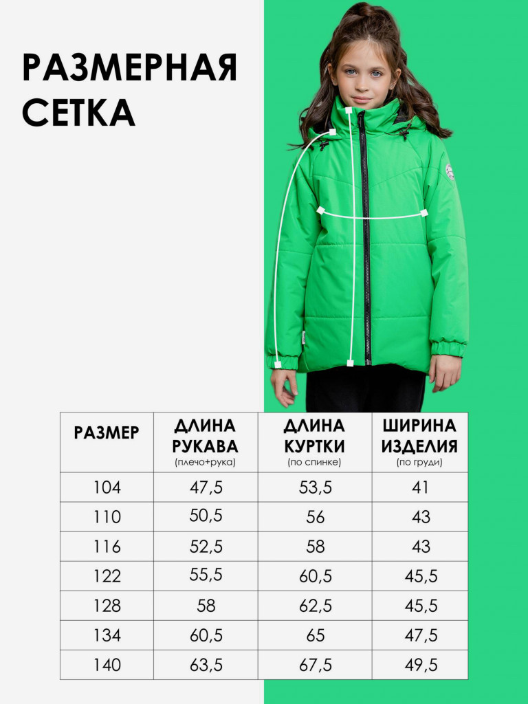 Куртка-парка утепленная детская batik Мико ярко-зеленый