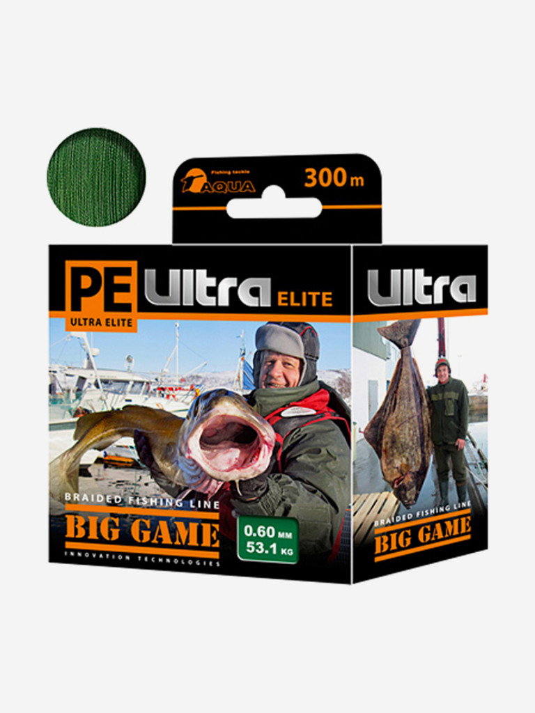 Плетеный шнур для рыбалки AQUA PE ULTRA ELITE BIG GAME Dark Green 0,60mm 300m